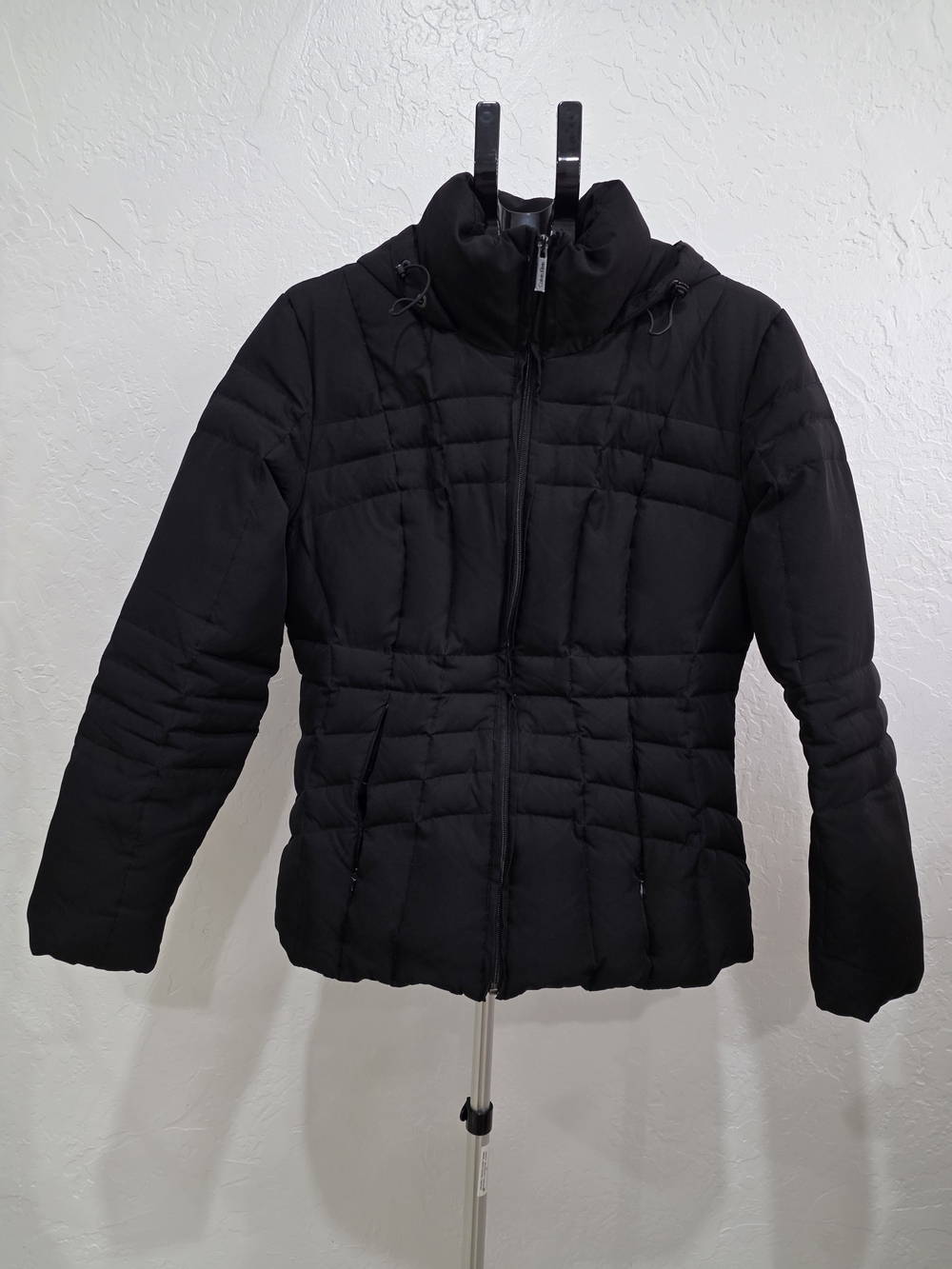 Calvin Klein Black Quilted Puffer Jacket with High Collar